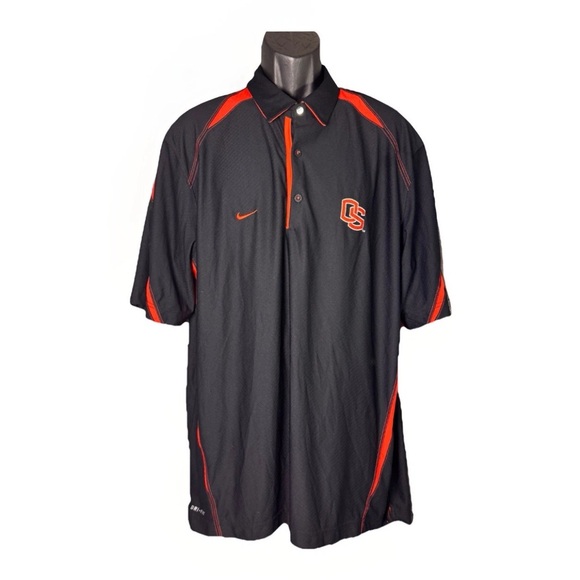 Oregon State Beavers 2010 Nike Dri-Fit Team Issued Black Coaches Polo Men’s Sz L - Picture 1 of 13